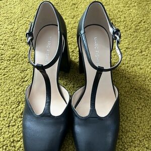 Marc Fisher Black T-Strap Heels